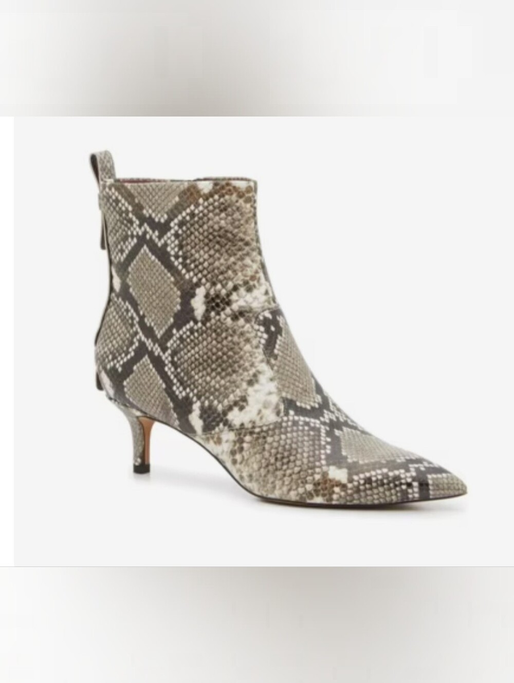 Franco Sarto Kura Snake Print Kitten Heel Bootie